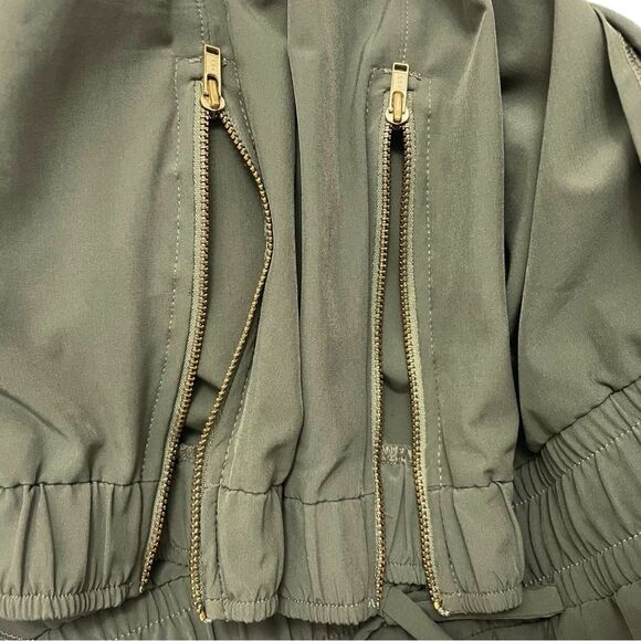 Albion Fit Cap Sleeve Active Jumpsuit Olive Green Elastic Waist Onepiece Size XS - Picture 9 of 11